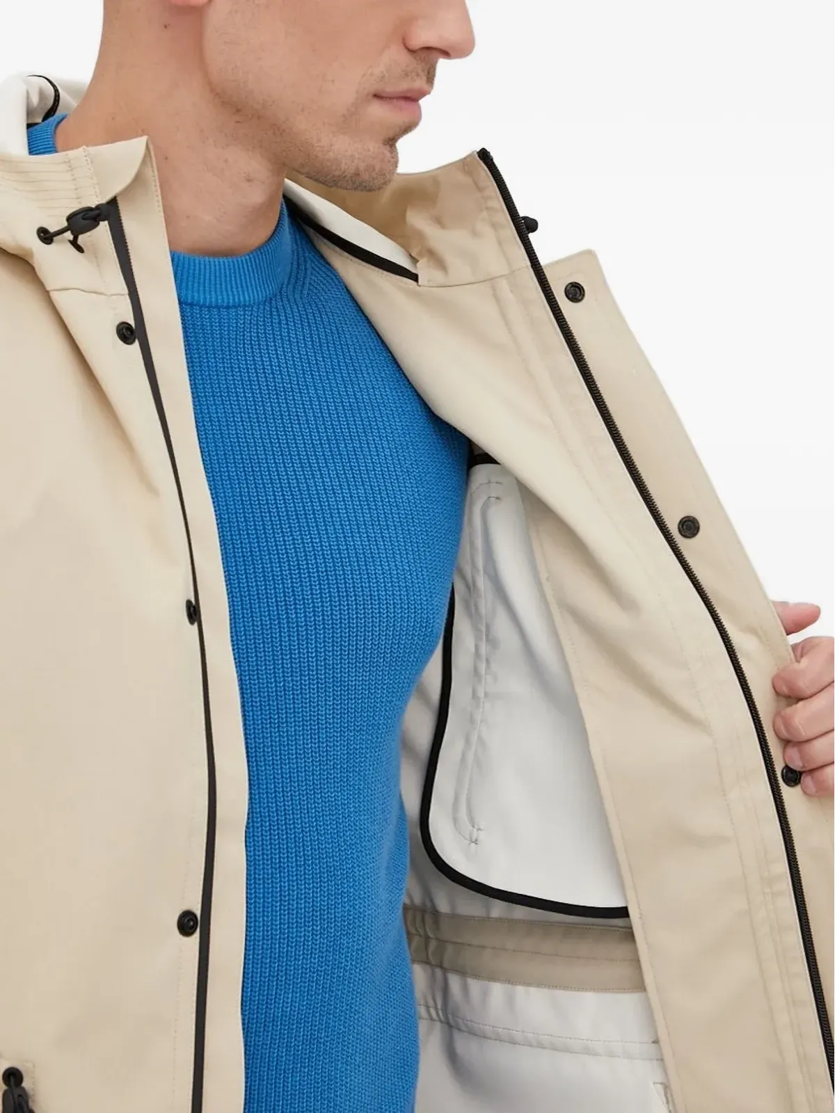 Sisley フード付きドローストリングウエストバンド パーカコート - 画像3