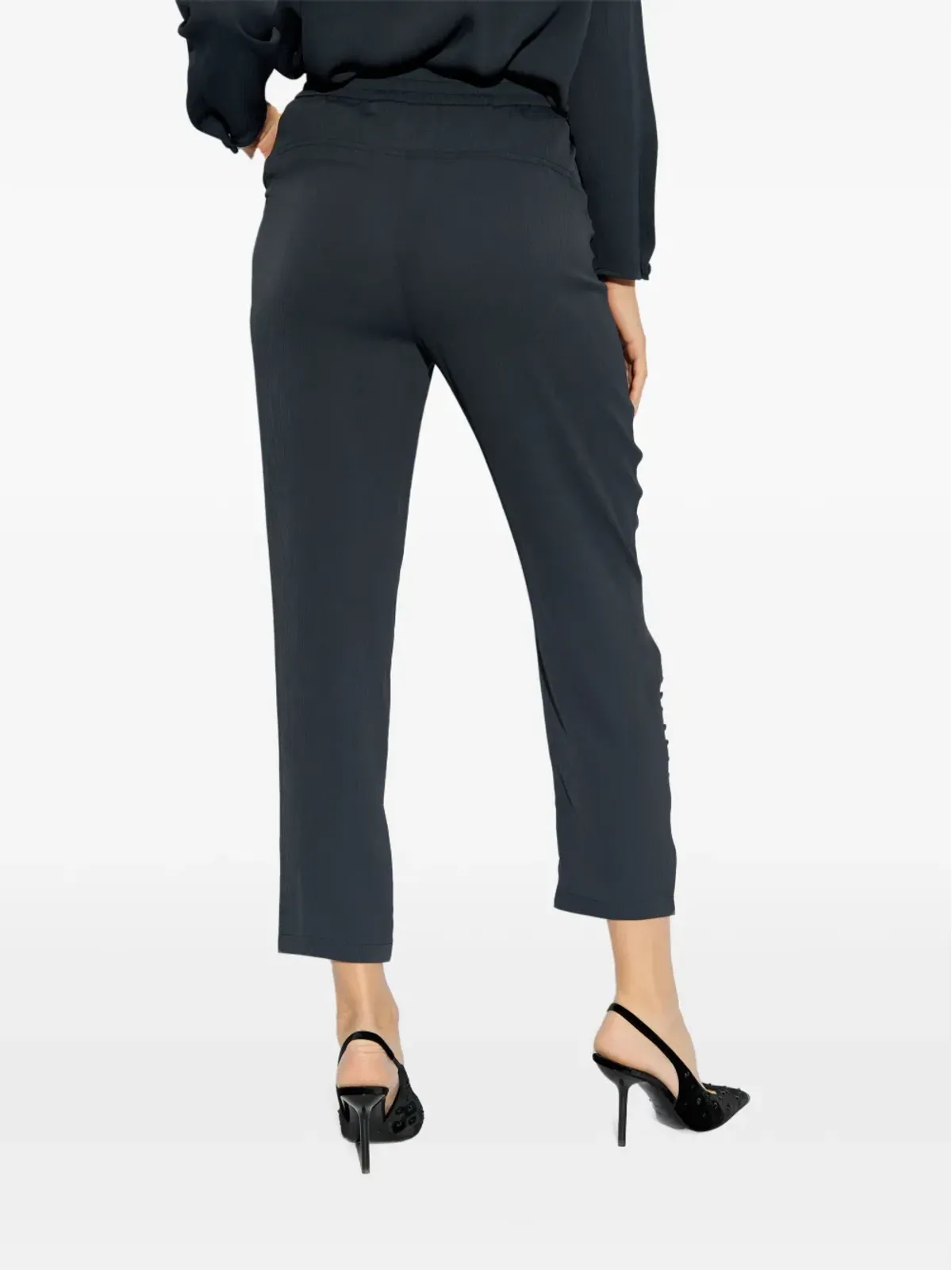 Emporio Armani ウエストゴム入り テーパードパンツ - ブルー - 画像4