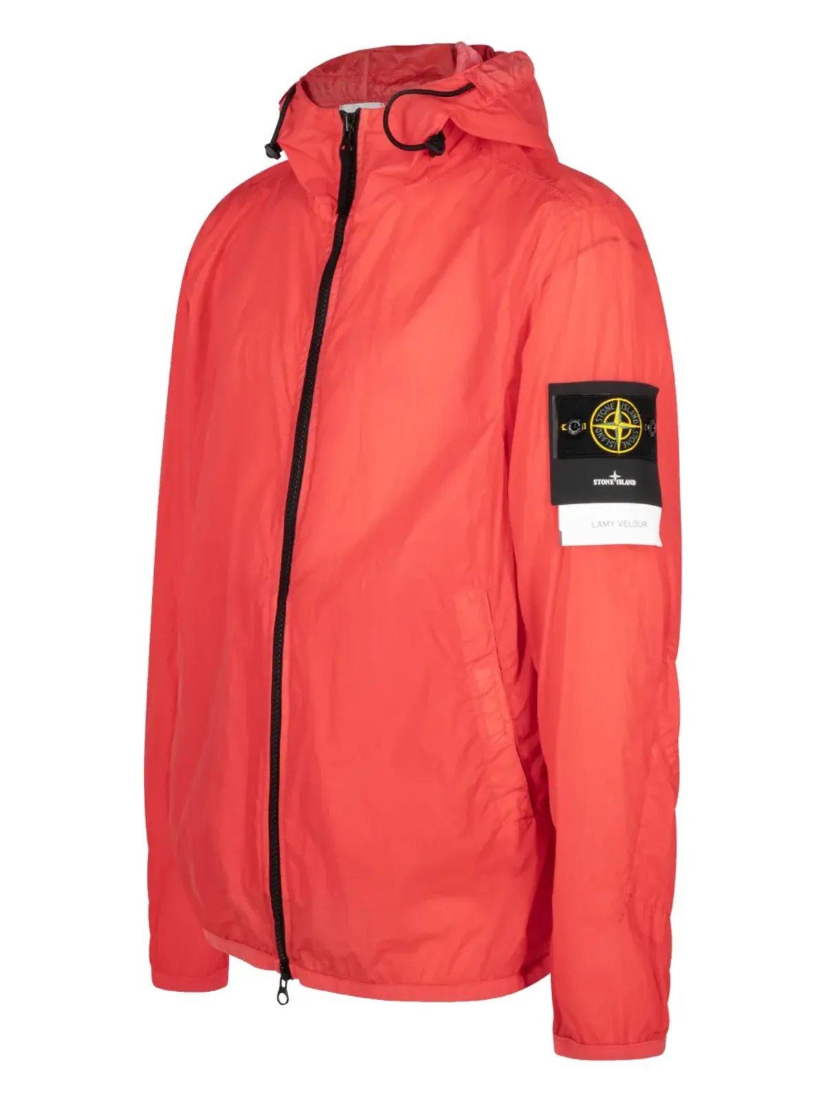Stone Island レッドのフード付きウィンドブレーカー - 画像3