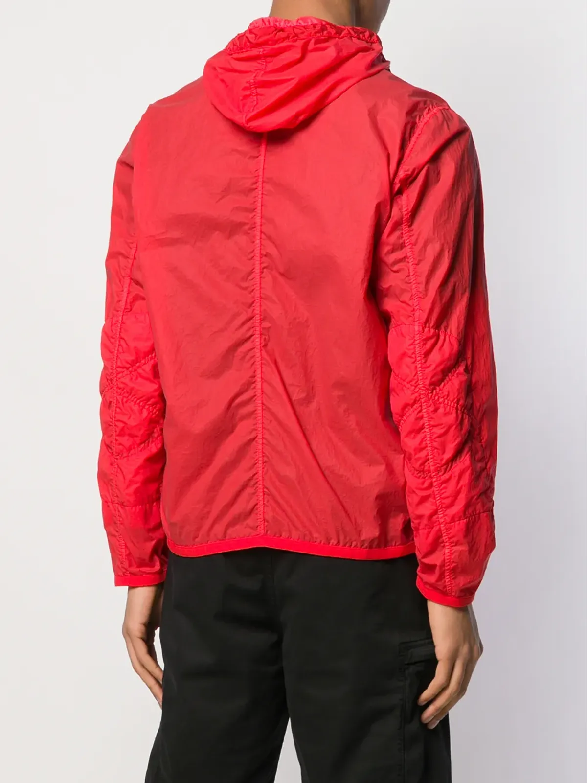 Stone Island レッドのフード付きウィンドブレーカー - 画像4
