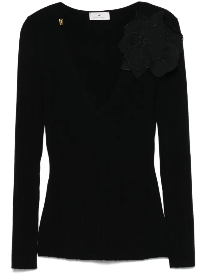 Elisabetta Franchi Elisabetta Franchi フローラルアップリケトップの商品画像
