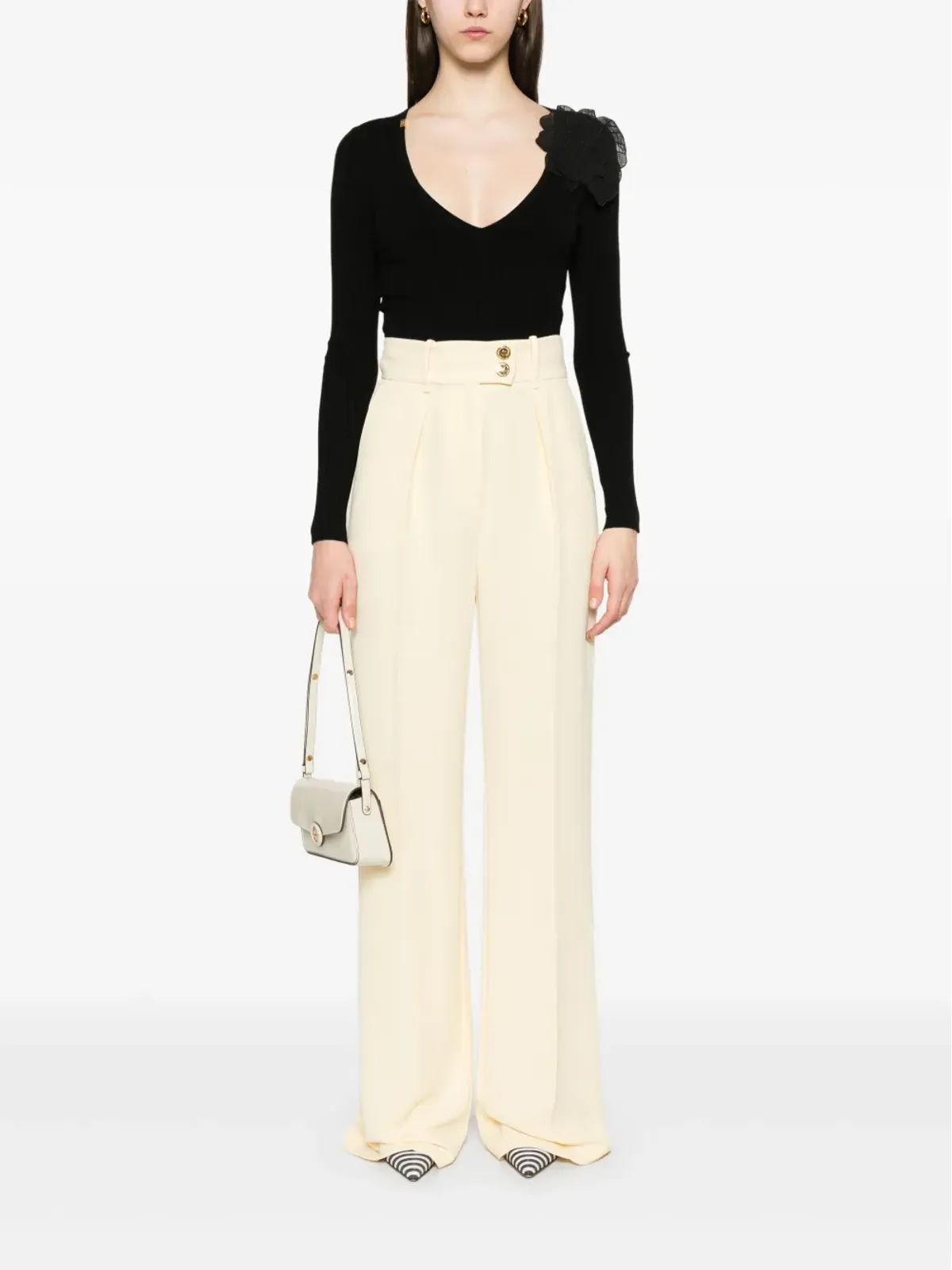 Elisabetta Franchi フローラルアップリケトップ - 画像2