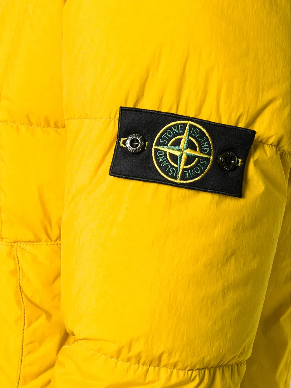 Stone Island マスタードカラーのシワ加工パディッドジャケット - 画像5