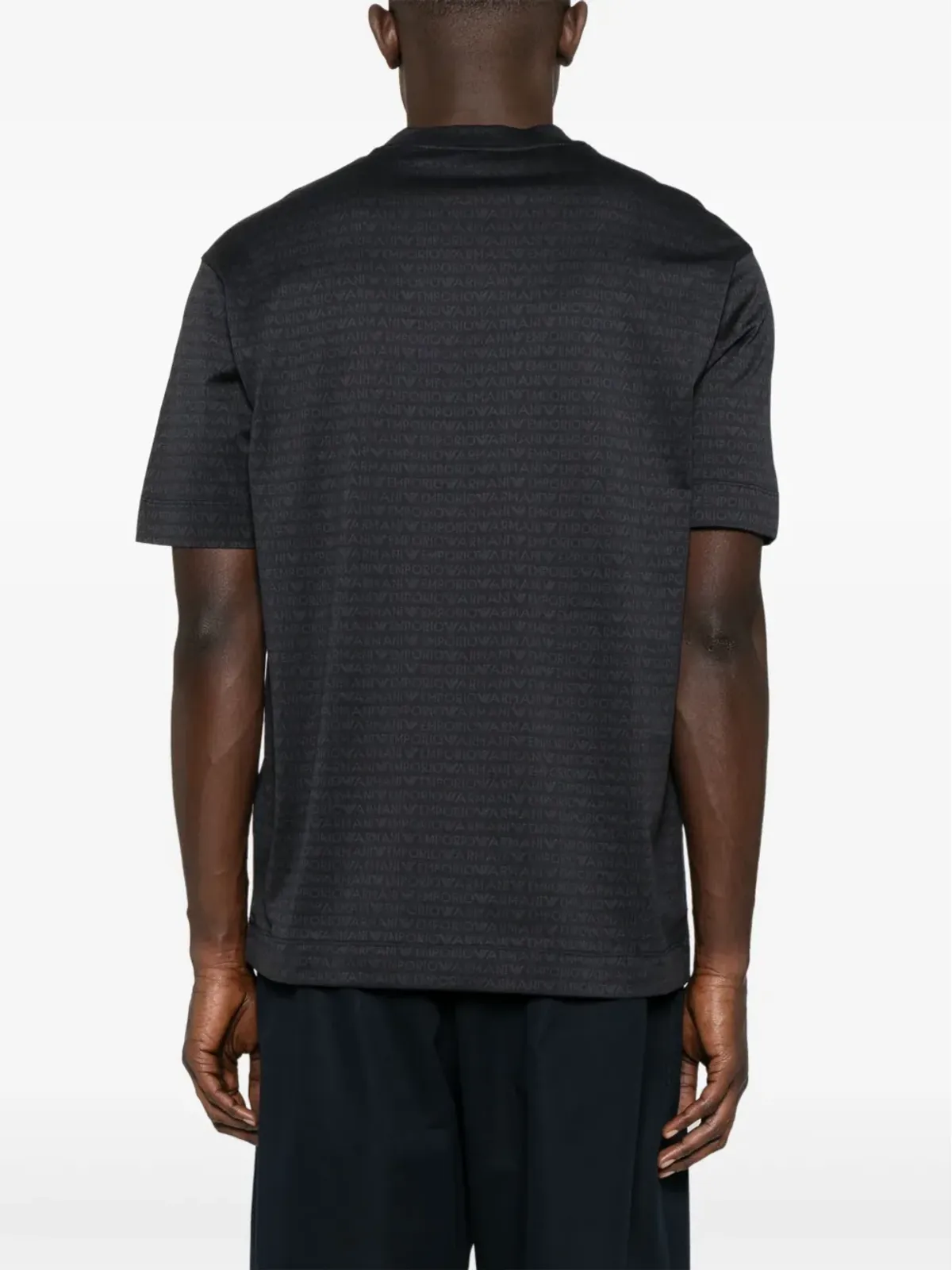 Emporio Armani モノグラムプリント Tシャツ ブラック - 画像3