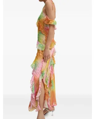 NEVER FULLY DRESSED ファロ スパンコール装飾フリルドレス - イエロー - サムネイル2