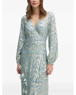 NEVER FULLY DRESSED メタリックプリント フリルミディドレス - サムネイル3