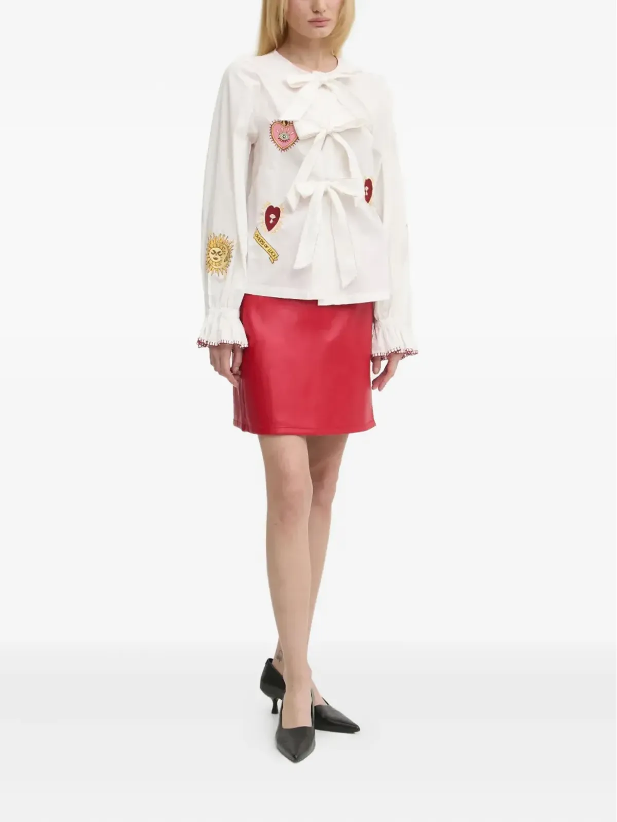 NEVER FULLY DRESSED wrap-design skirt - White - 画像2