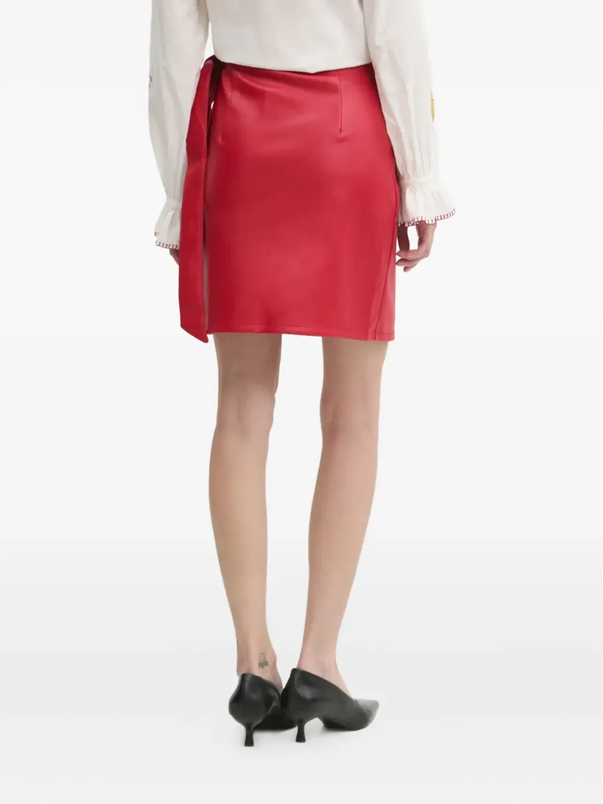 NEVER FULLY DRESSED wrap-design skirt - White - 画像3