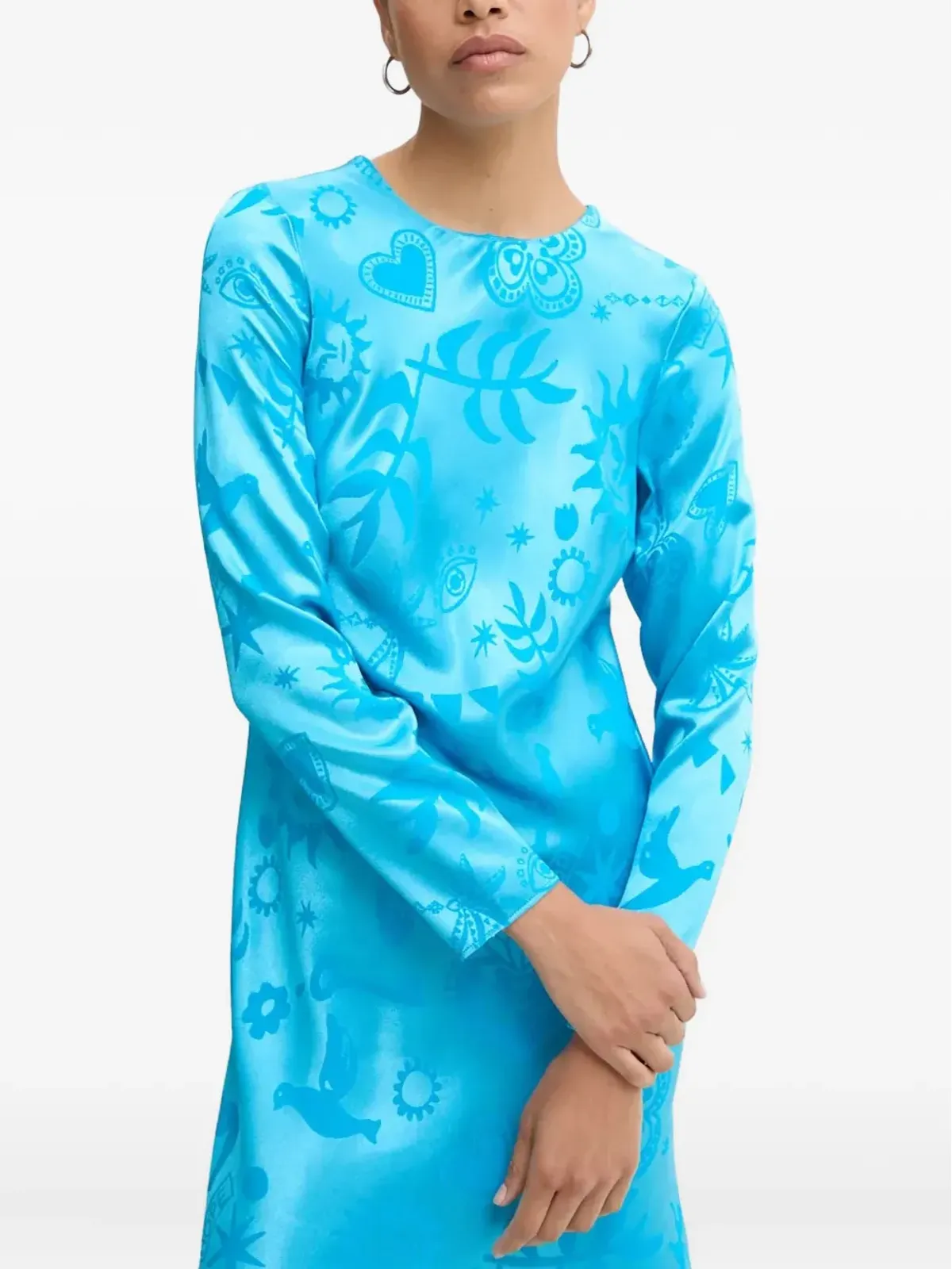 NEVER FULLY DRESSED long-sleeve printed dress - Blue - 画像5