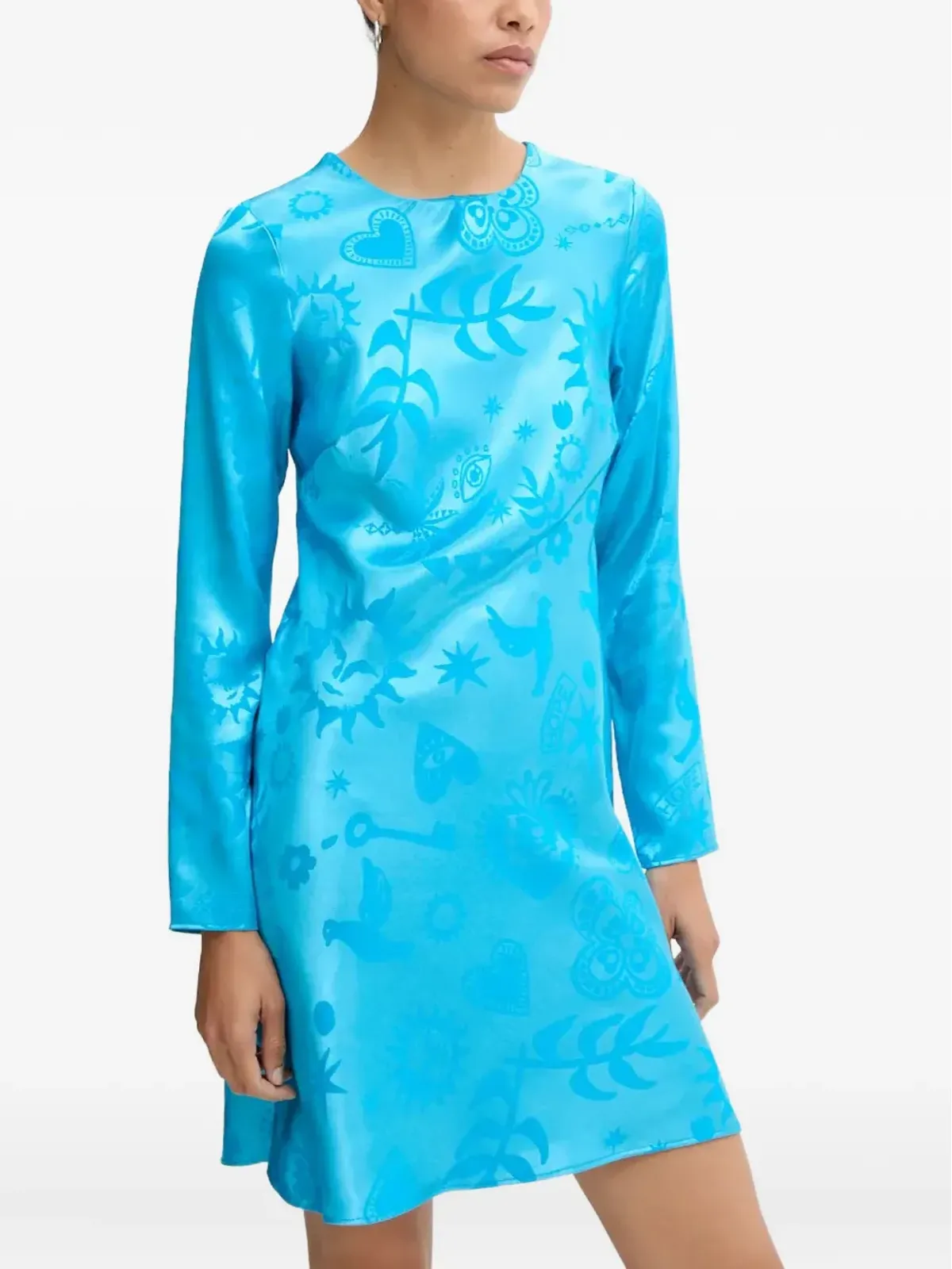 NEVER FULLY DRESSED long-sleeve printed dress - Blue - 画像4
