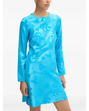 NEVER FULLY DRESSED long-sleeve printed dress - Blue - サムネイル4