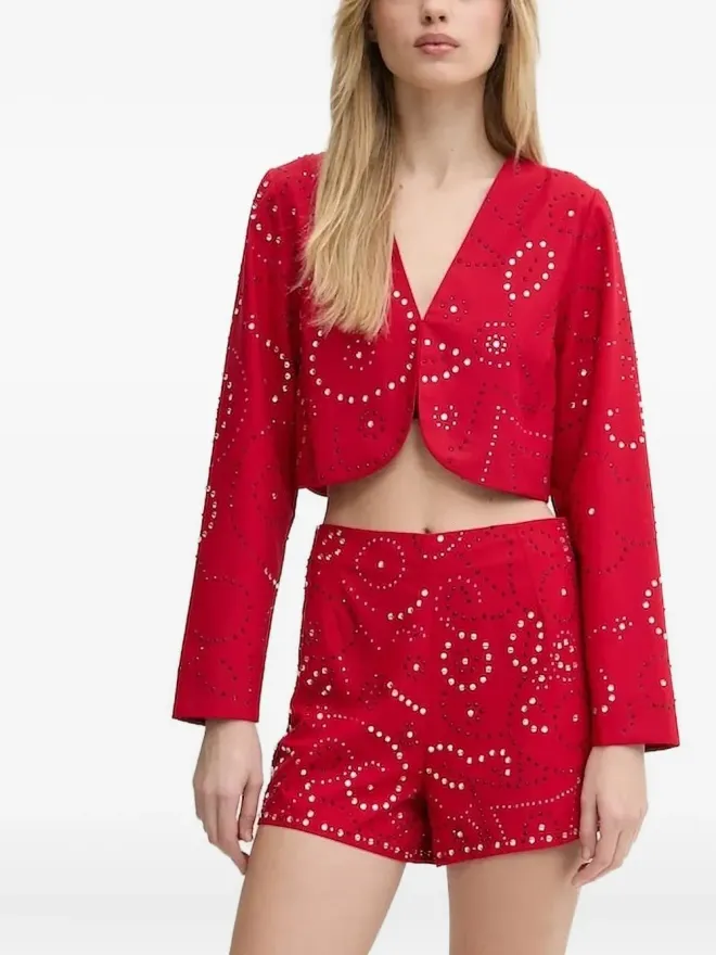 Never Fully Dressed NEVER FULLY DRESSED エンベリッシュド Vネック クロップドジャケットの商品画像