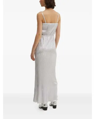 NEVER FULLY DRESSED Luna pleated tie-waist maxi dress - Grey - サムネイル2