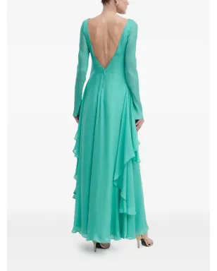 LUISA SPAGNOLI ruffled open-back maxi dress - Green - サムネイル2