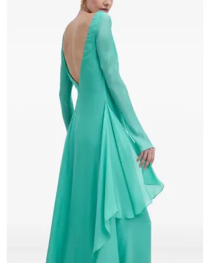 LUISA SPAGNOLI ruffled open-back maxi dress - Green - サムネイル3