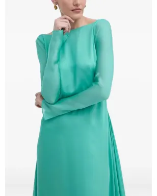 LUISA SPAGNOLI ruffled open-back maxi dress - Green - サムネイル4