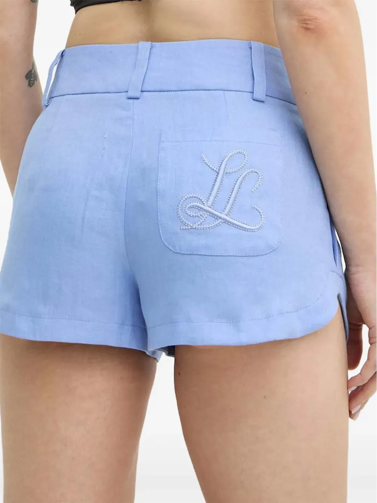 LUISA SPAGNOLI 刺繍ポケット付きリネンショーツ - 画像2