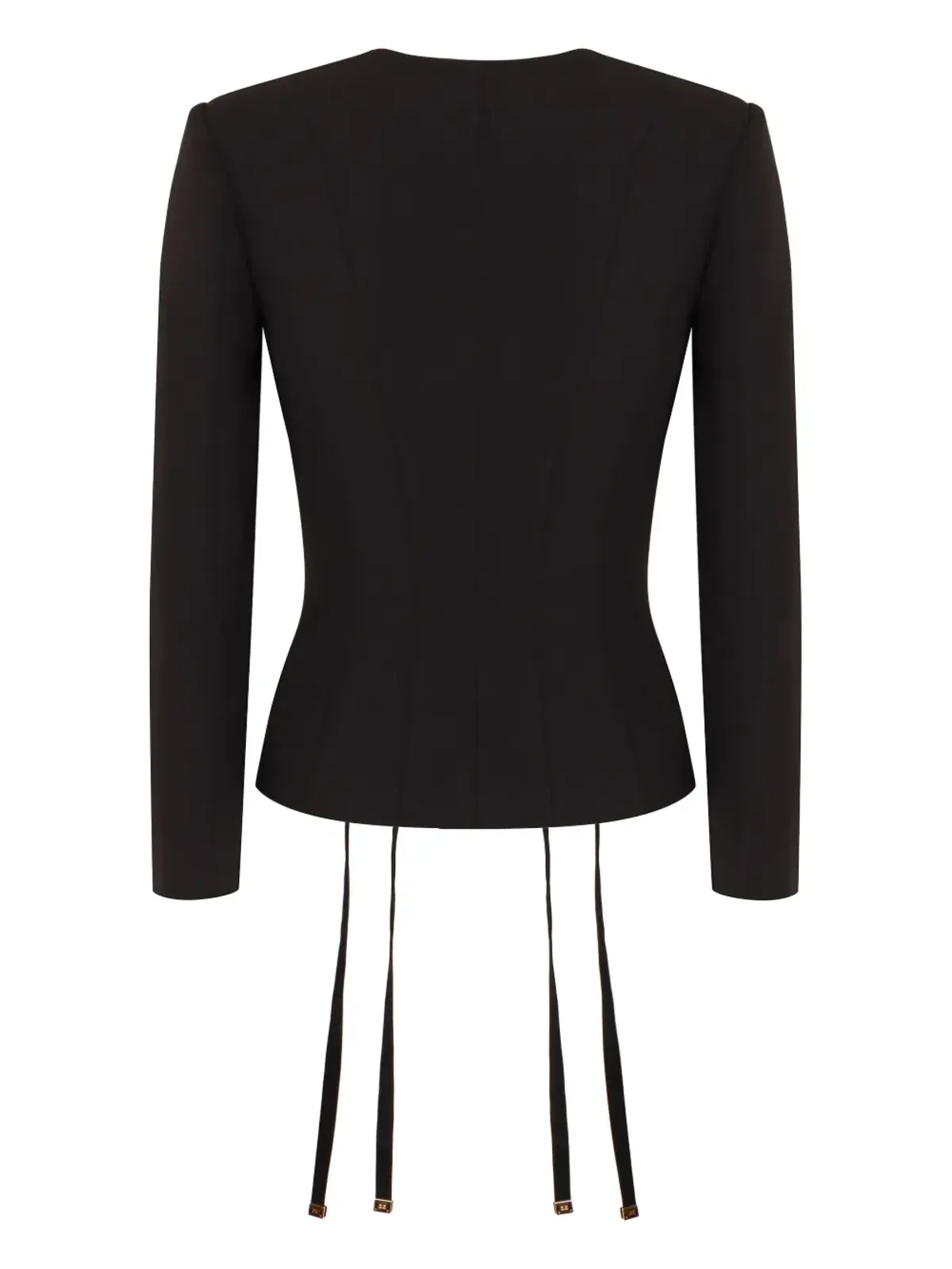 Elisabetta Franchi クレープ地のレースアップジャケット - ブラック - 画像2
