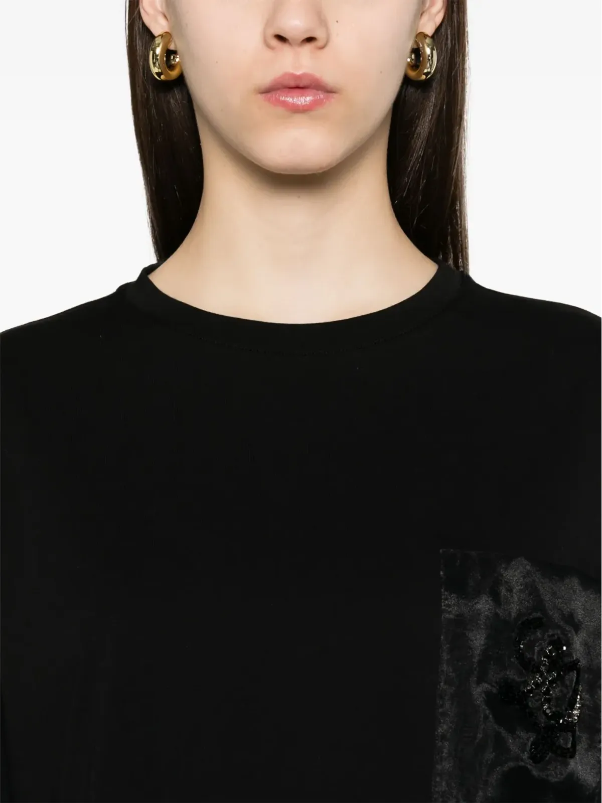 LIU JO ビーズロゴ Tシャツ - ブラック - 画像5