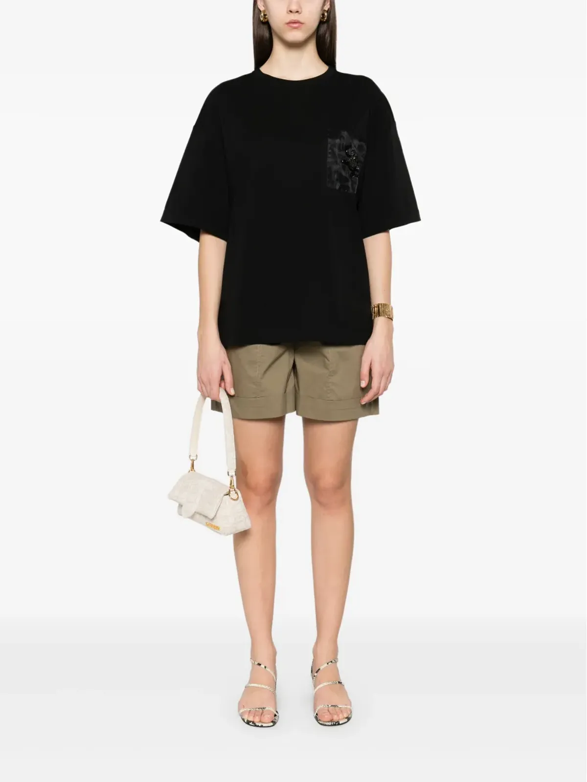 LIU JO ビーズロゴ Tシャツ - ブラック - 画像2