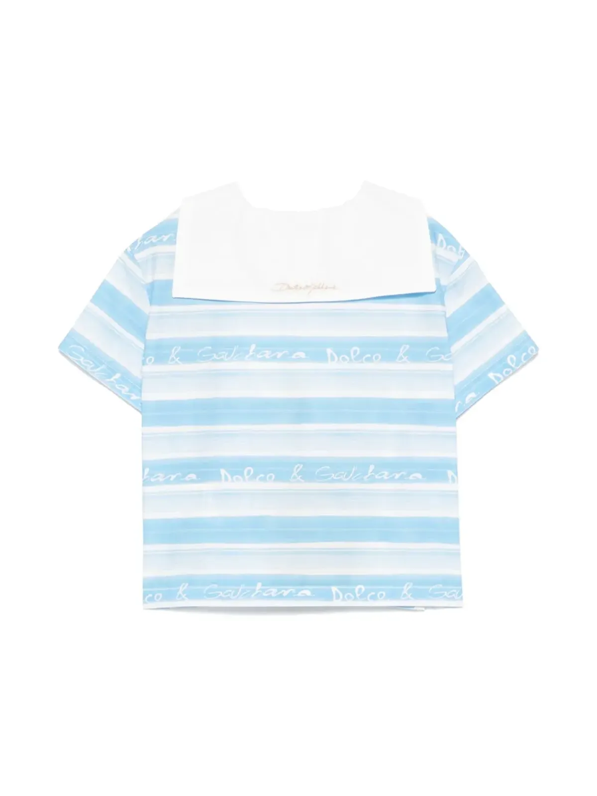 Dolce & Gabbana Kids ストライプ柄ポプリンシャツ ブルー - 画像2