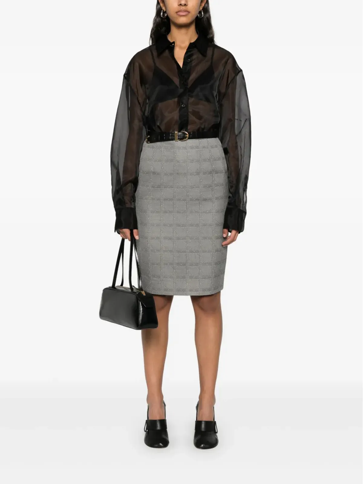 Christian Dior ビンテージ 2010年代 ミックスプリント スカート - グレー - 画像2