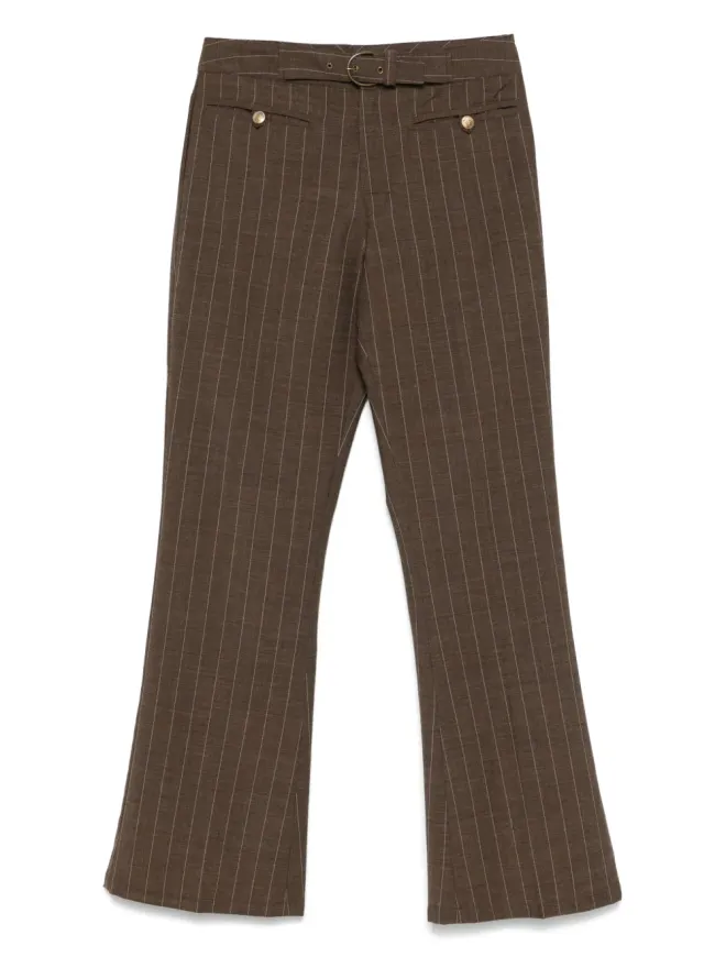 John Galliano Pre-Owned John Galliano Pre-Owned ブラウンの2000年代ピンストライプパンツの商品画像