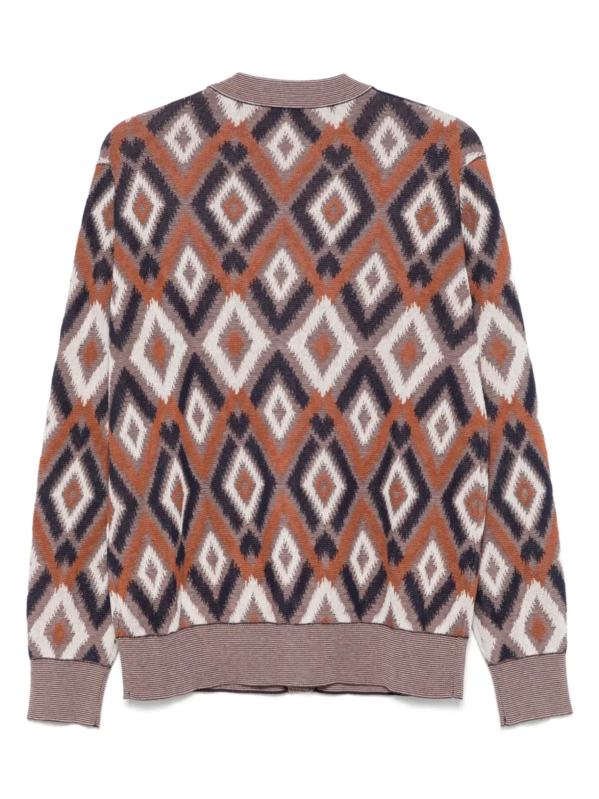Piacenza Cashmere パターンジャカード カーディガン - Brown - 画像2