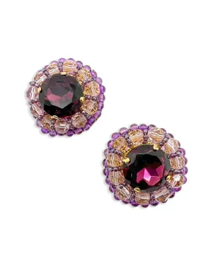 Jennifer Gibson Jewellery 1960s ビンテージ グランドアメジスト クリスタル クリップオンイヤリング - Purple - サムネイル4