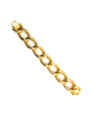 Jennifer Gibson Jewellery 1960年代頃 ビンテージ クリスタル装飾カーブチェーンブレスレット - ゴールド - サムネイル4