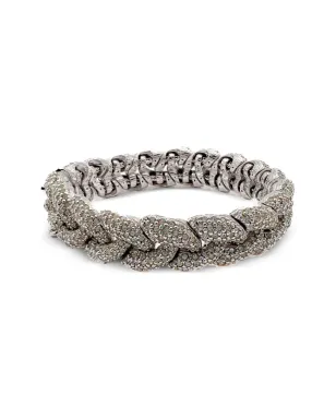 Jennifer Gibson Jewellery 1980年代ビンテージ Ciner クリスタル装飾ブレスレット - シルバー - サムネイル1