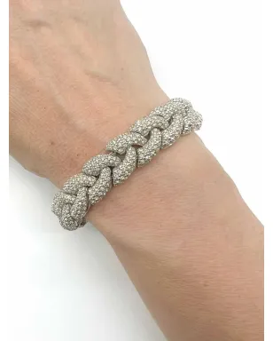 Jennifer Gibson Jewellery 1980年代ビンテージ Ciner クリスタル装飾ブレスレット - シルバー - サムネイル2