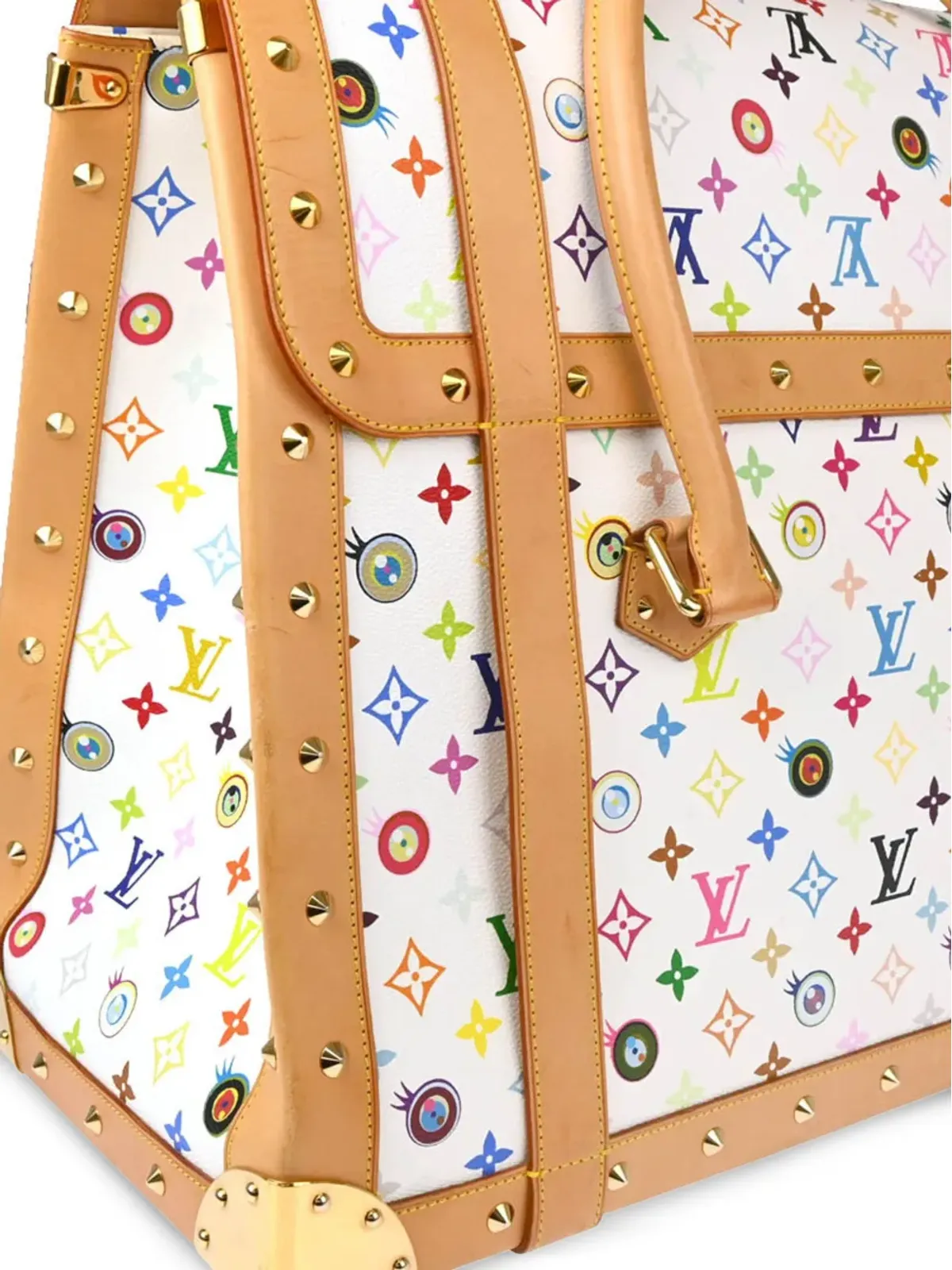Louis Vuitton ビンテージ x Takashi Murakami 2002 Eye Love Sac Gigantic ハンドバッグ - ホワイト - 画像3