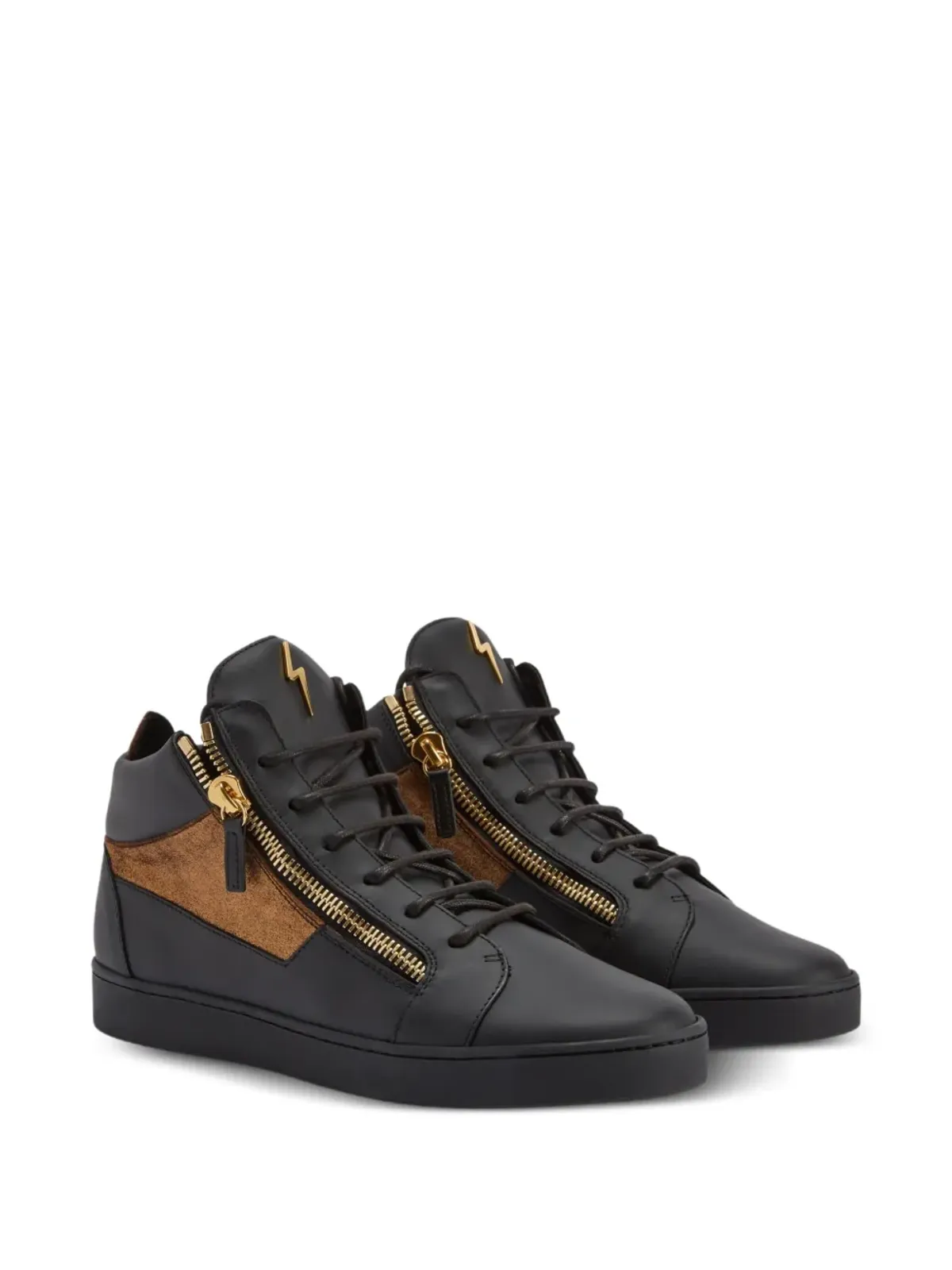 Giuseppe Zanotti クリス ジップディテール レザー ハイトップスニーカー - 画像2