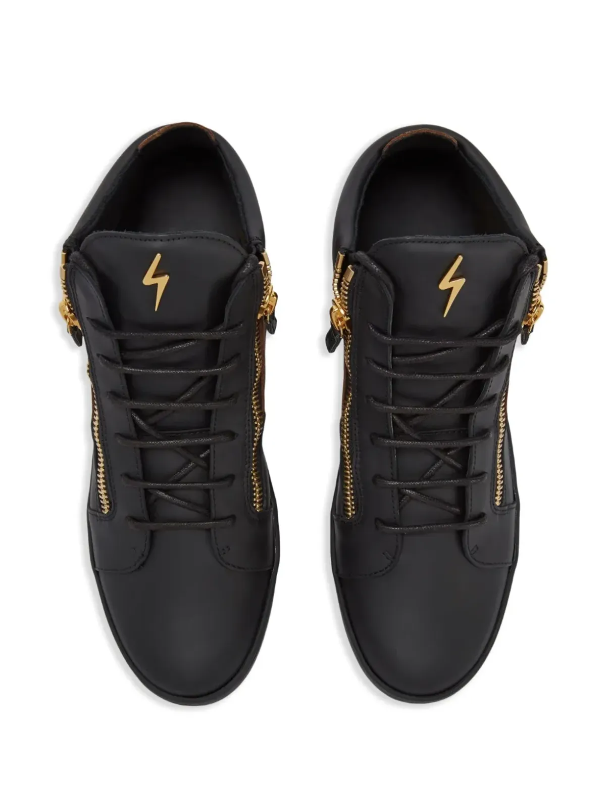 Giuseppe Zanotti クリス ジップディテール レザー ハイトップスニーカー - 画像4