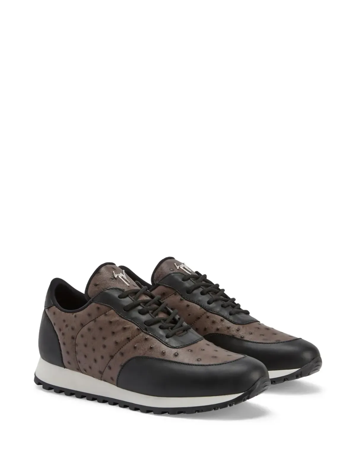 Giuseppe Zanotti ジミ オーストリッチレザー スニーカー ブラウン - 画像2
