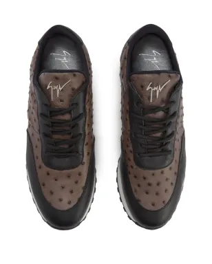 Giuseppe Zanotti ジミ オーストリッチレザー スニーカー ブラウン - サムネイル4