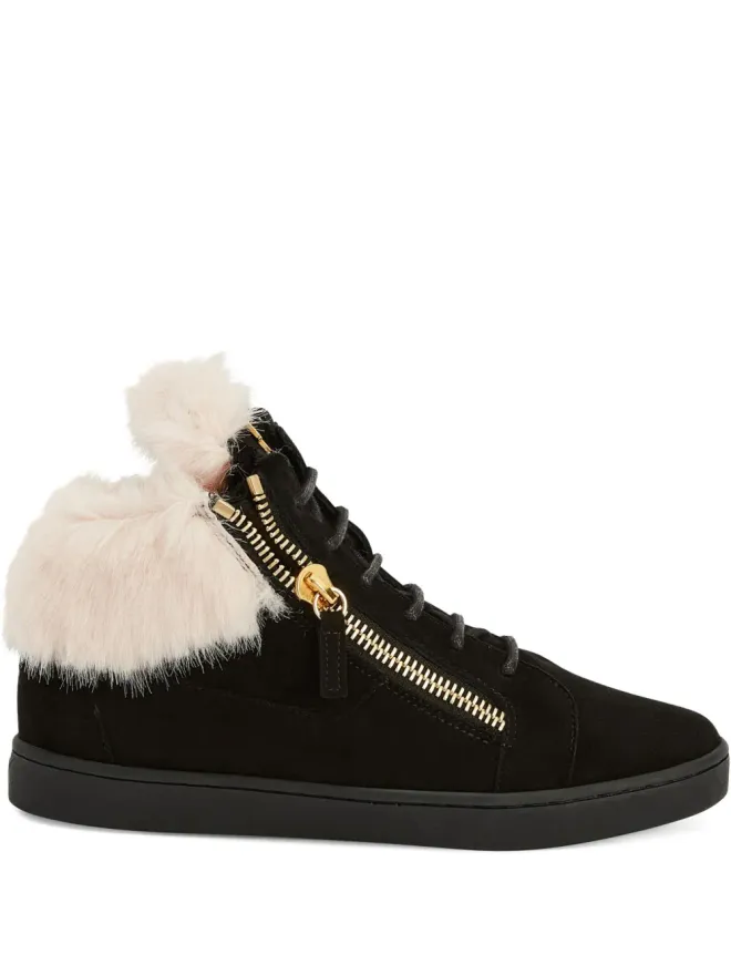 Giuseppe Zanotti Giuseppe Zanotti Kriss ファー付きジップディテール スニーカーの商品画像