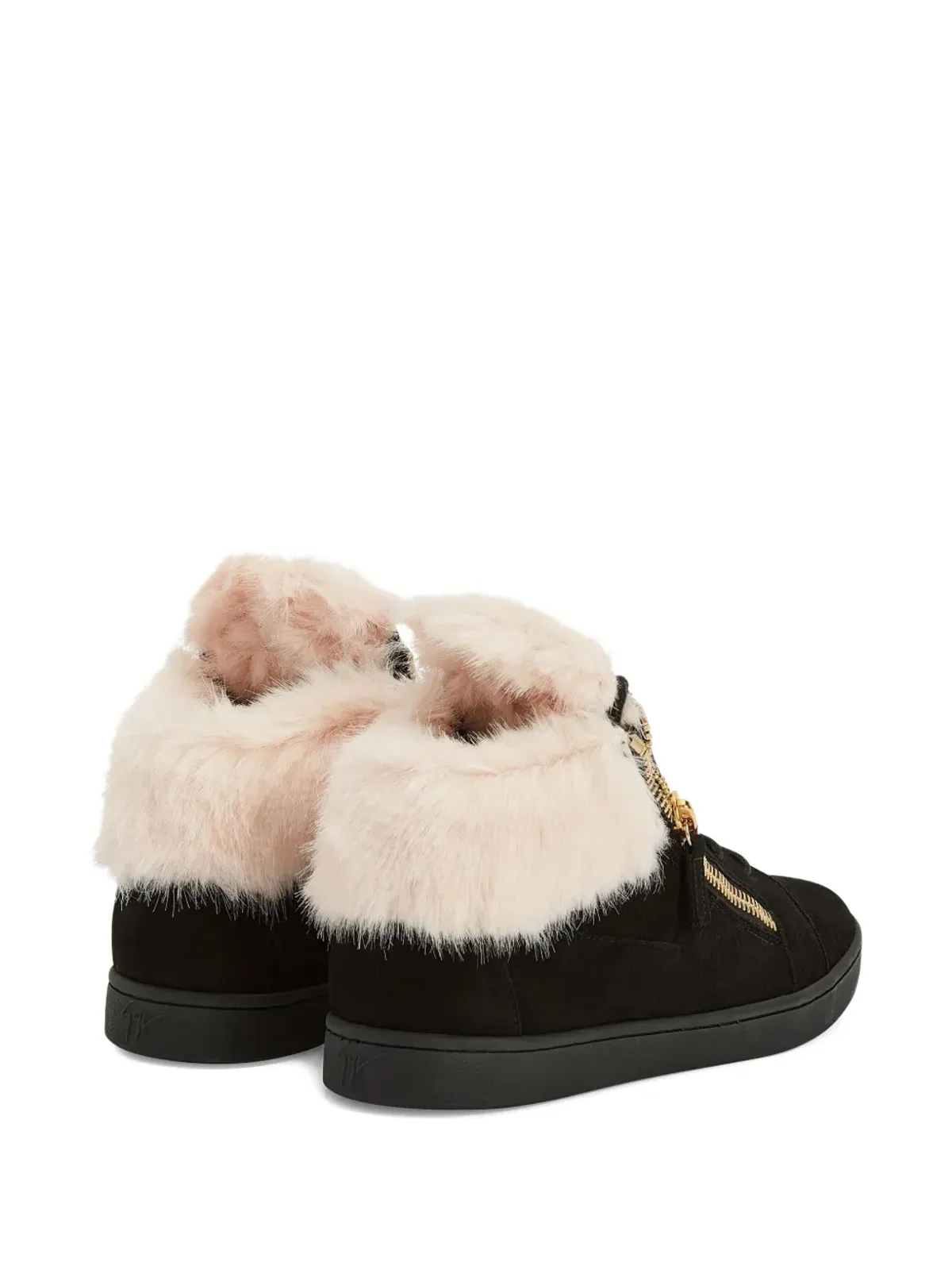 Giuseppe Zanotti Kriss ファー付きジップディテール スニーカー - 画像3