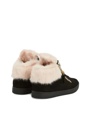 Giuseppe Zanotti Kriss ファー付きジップディテール スニーカー - サムネイル3