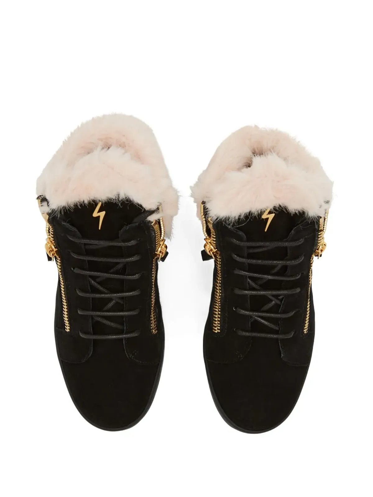 Giuseppe Zanotti Kriss ファー付きジップディテール スニーカー - 画像4