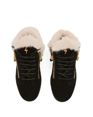 Giuseppe Zanotti Kriss ファー付きジップディテール スニーカー - サムネイル4
