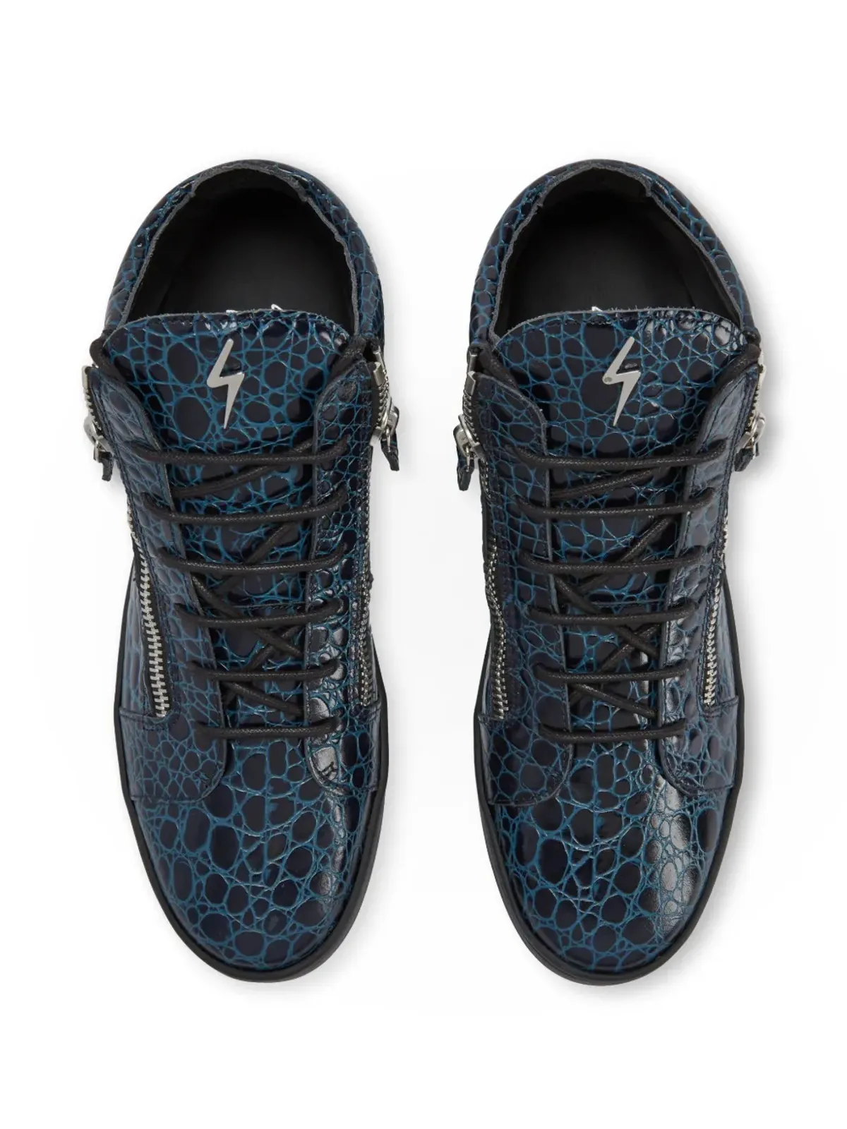 Giuseppe Zanotti クリス クロコダイルエフェクト スニーカー - ブラック - 画像4