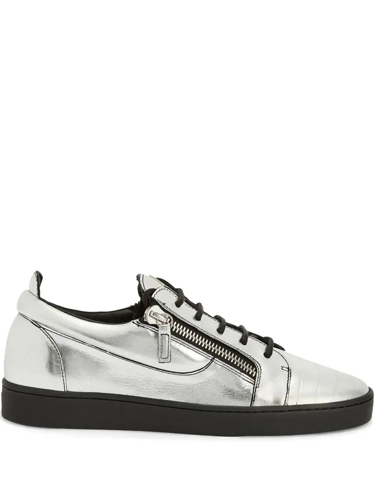 Giuseppe Zanotti フランキー ダブルジップ ロー・トゥ スニーカー - 画像1