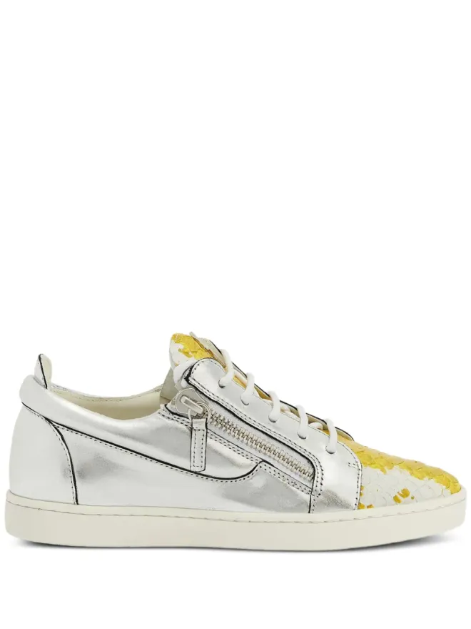 Giuseppe Zanotti Giuseppe Zanotti ニッキ メタリックジップディテールスニーカー - グレーの商品画像