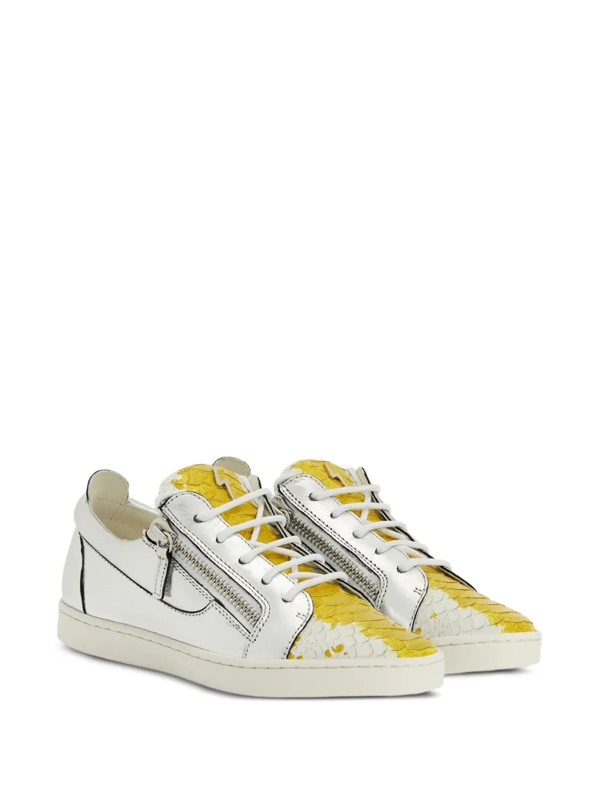 Giuseppe Zanotti ニッキ メタリックジップディテールスニーカー - グレー - 画像2
