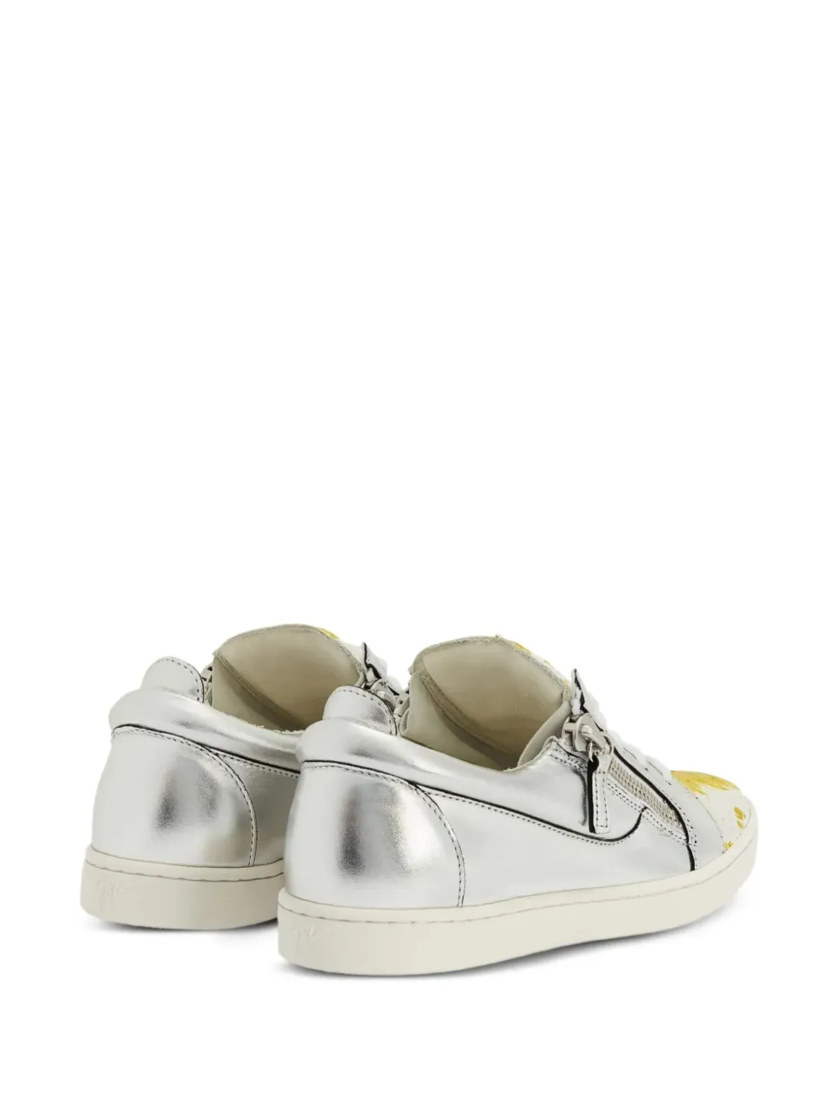 Giuseppe Zanotti ニッキ メタリックジップディテールスニーカー - グレー - 画像3