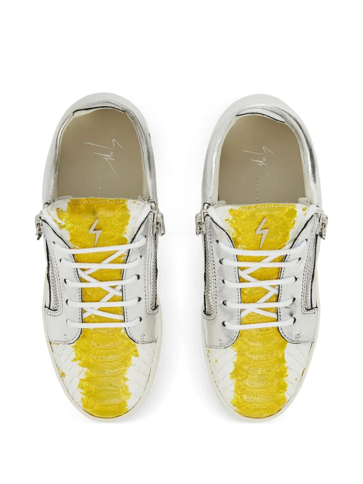 Giuseppe Zanotti ニッキ メタリックジップディテールスニーカー - グレー - 画像4