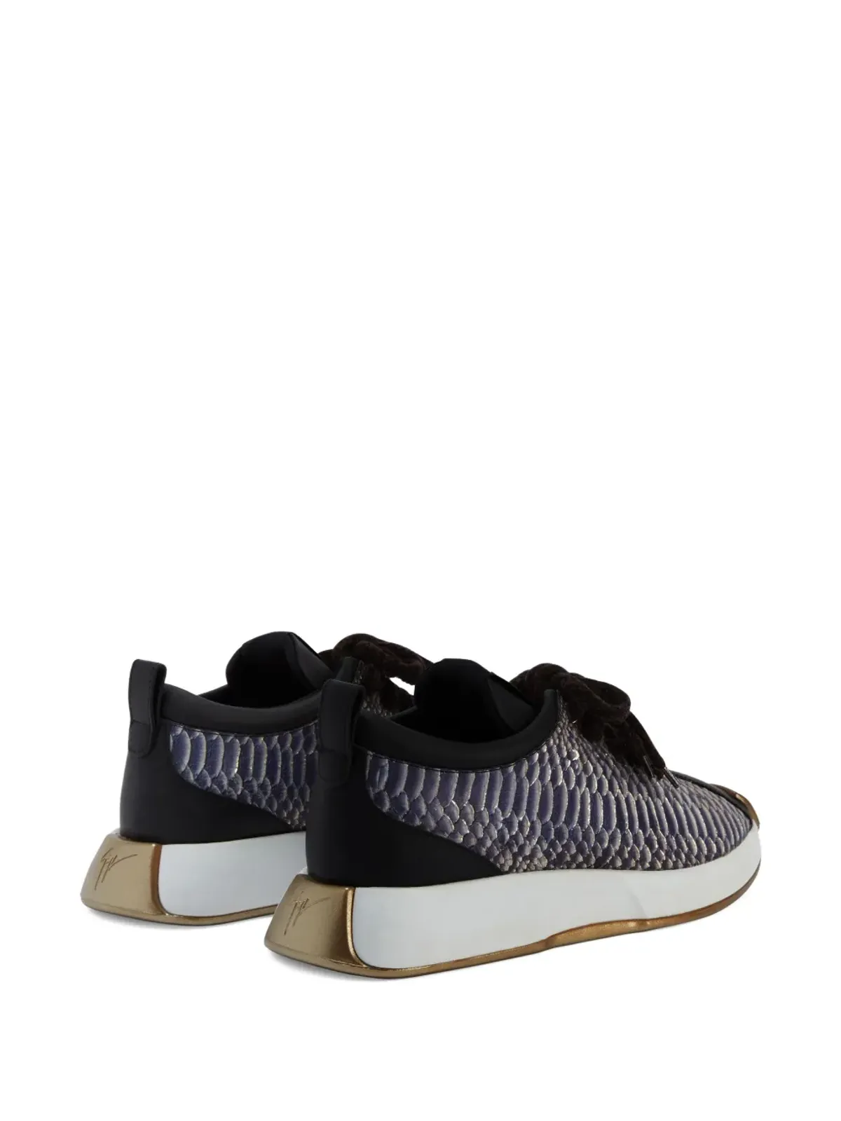 Giuseppe Zanotti ヘビ革風プリントスニーカー - ブラック - 画像3