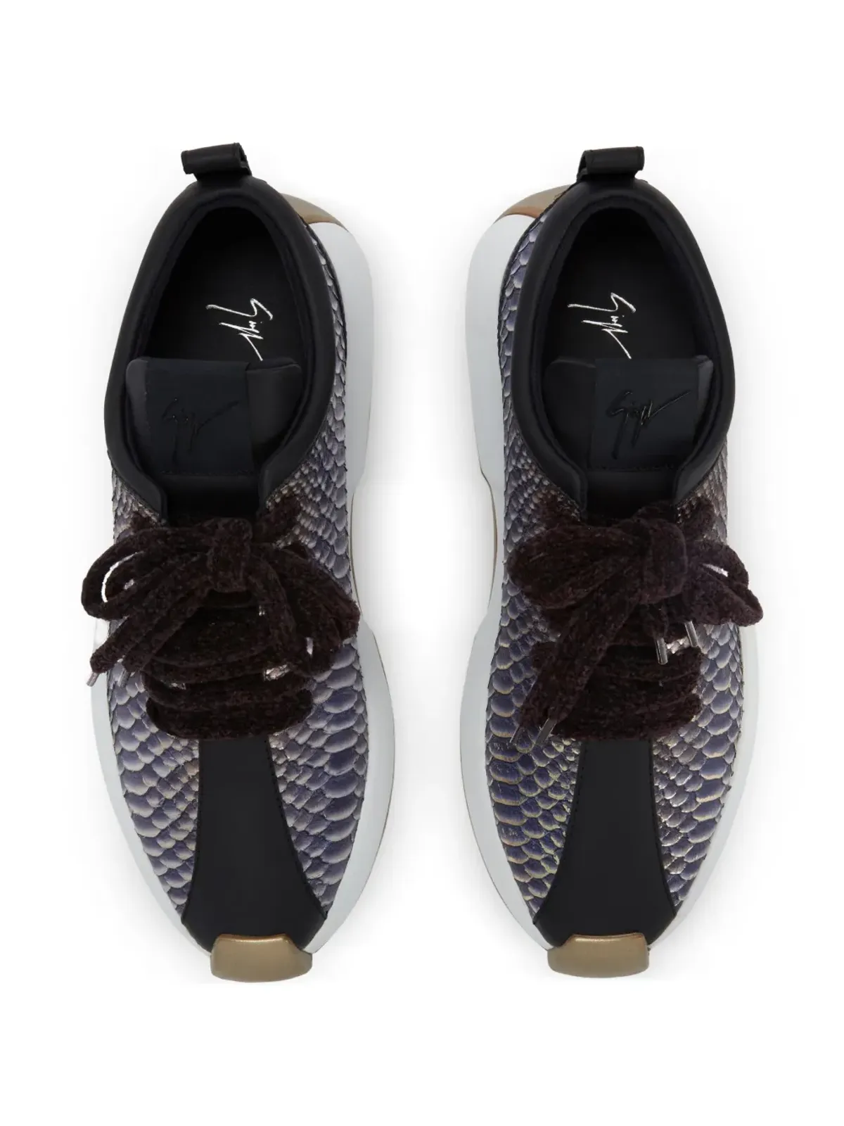 Giuseppe Zanotti ヘビ革風プリントスニーカー - ブラック - 画像4